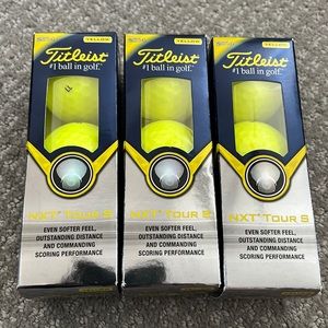 Titleist NXT tour S golf balls yellow 3 sleeves